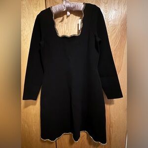 Sandro Crystal-Trim Black Dress - NWT
